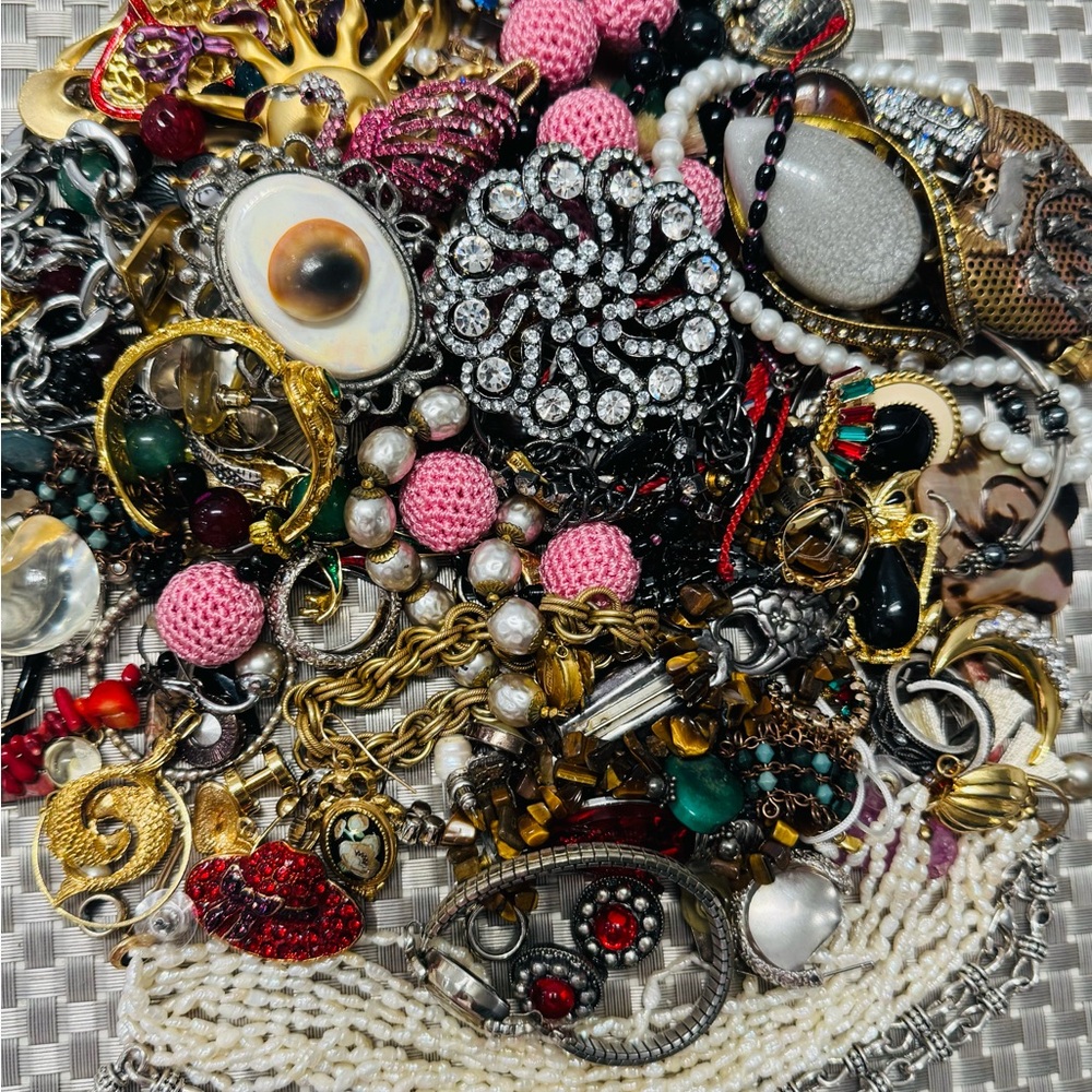 Vintage Jewelry Collection in Mason Jar - Picture 2 of 5